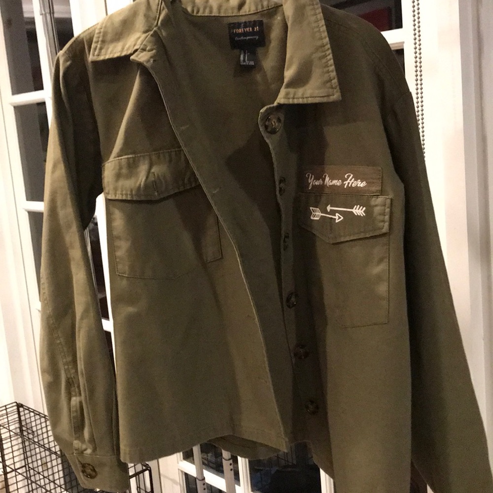 Khaki button up Forever 21 jacket